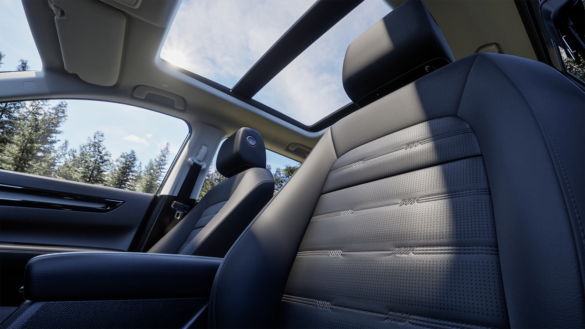Nahaufnahme des Honda CR-V Plug-in-Hybrid-Panoramadachs.